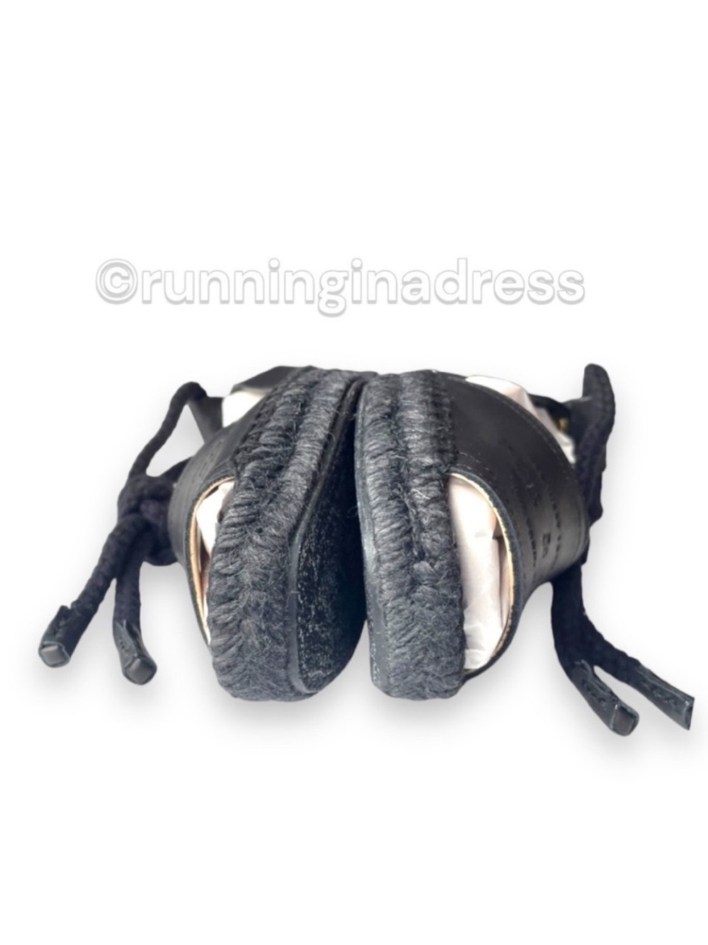 rag & bone Estelle Black Leather Espadrille Sandals Ankle Tie Wrap Flat 7.5 37.5 - Picture 12 of 15